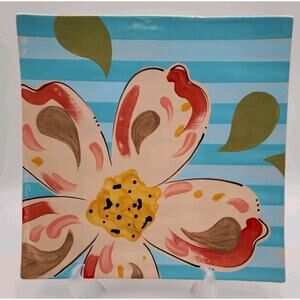 Studio Art Pottery Handpainted Dogwood Floral Plate/Wall Hanging Easter Japanese
